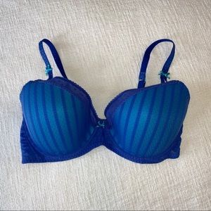 NWT Betsey Johnson Stocking Stripe Demi Bra 36C